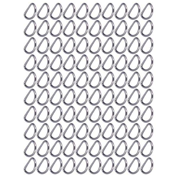 100 st D-ringar Slitstarka Tåliga Lätta att Byta Bekväma Praktiska Kompakta Väskspännen för Halsband Grå 2x15x10mm