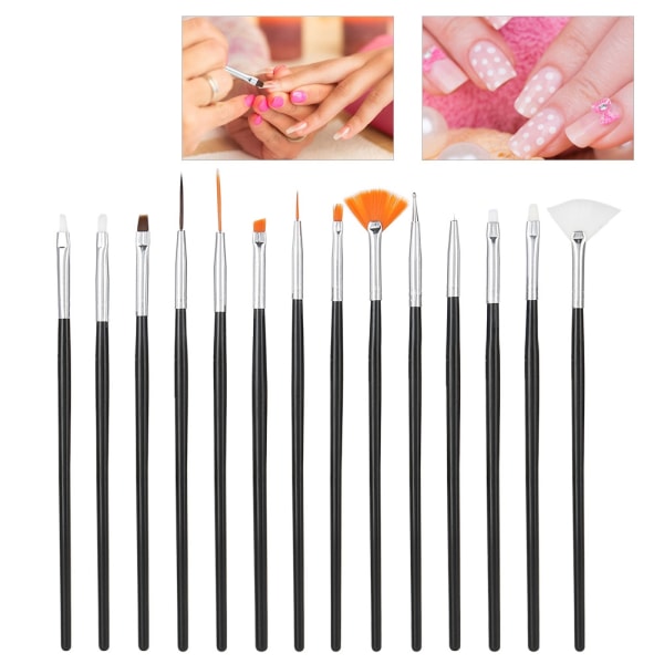 15st DIY Nail Art Manikyr Pen Verktygssats Dotting Line Ritning Målarpensel Set