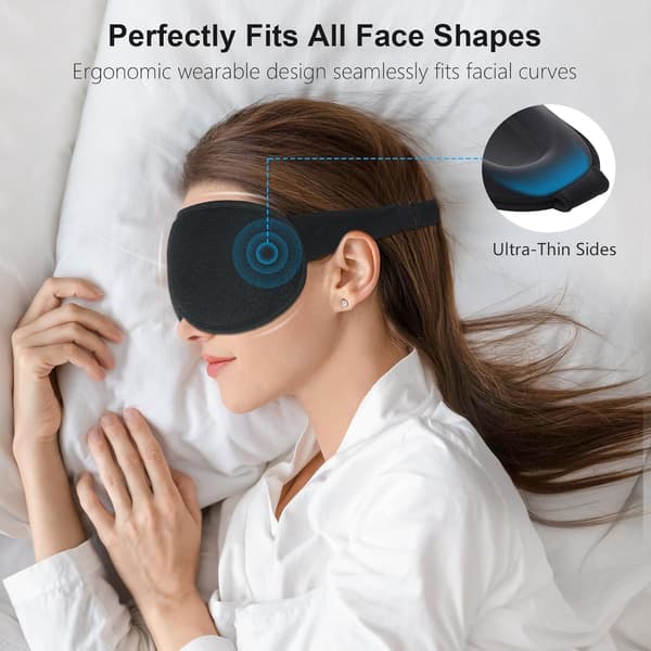 100% Mørklæggende Søvnmaske til Mænd & Kvinder, Nul Tryk Søvn 3D Ergonomisk Design, Ultra Blød & Behagelig til Søvn