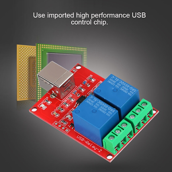 2-Kanals 5V Dator USB Smart Switch Controller PC Relä Drivmodul Expansionskort
