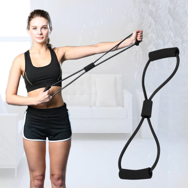 Resistance Stretch Rubber Band Training Rope Tube Workout Fitness Harjoitus joogasalille (musta)