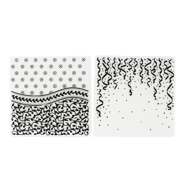 2 st Präglingsmappar Präglad Textur 15,1x15,1cm/5,9x5,9in Dekorativa Präglingsschabloner i Plast för DIY Pappershantverk