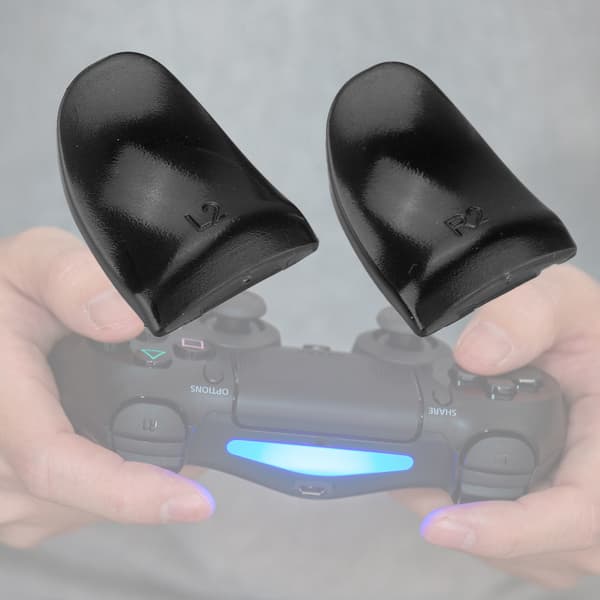 2 STK/sett Slitesterke R2 L2-knapper Triggerforlenger for PS4-kontroller (svart)