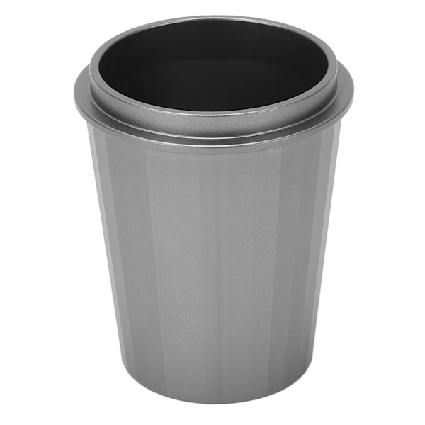 58 mm doseringskopp förhindrar klibbning av aluminiumlegering, mångsidig kaffepulvermatningskopp för kaffemaskin bönkvarn silvergrå