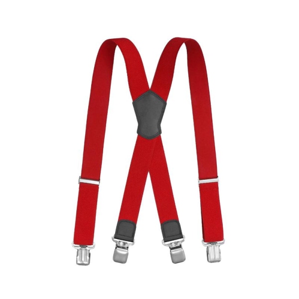 Miesten nelikulmaiset ristiklipsit - punainen, Workwear Cornflake, 3,8 cm kumisolki leveä pidike, x