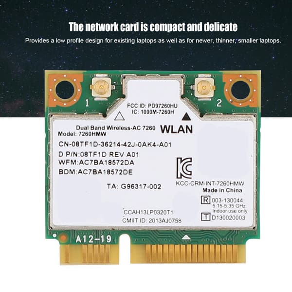 För Intel 7260HMW Universal Nätverkskort Bluetooth4.0 Mini PCI-E Gränssnitt NIC för Bärbar Dator