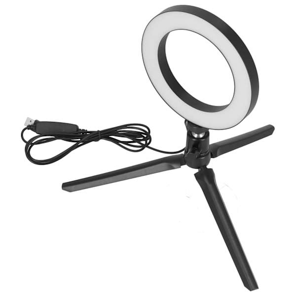 LED Selfie Fill Light Bærbar LED Ring Lampe 3 Modus Justerbar med Stativ for Sminke Video Live USB-drevet