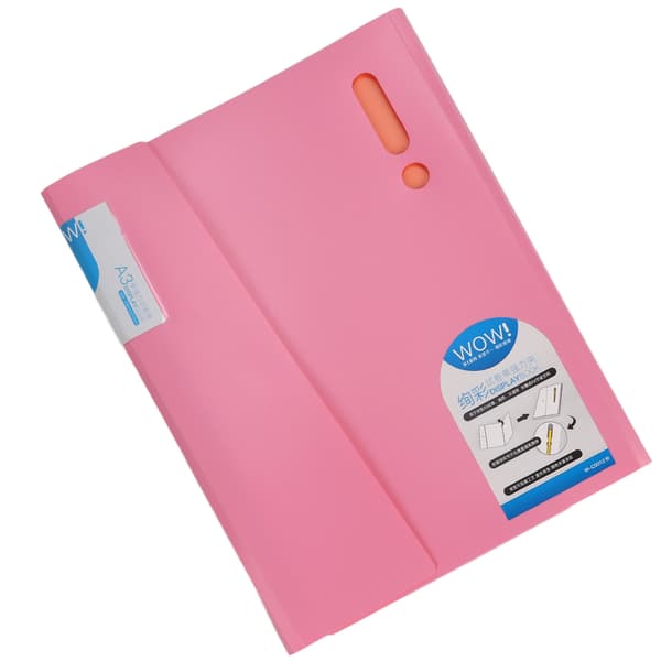 Mappe Bærbar Studerende Udråbstegn Form Elastisk Filmappe A3A4 Testpapir Opbevaringspose Pink