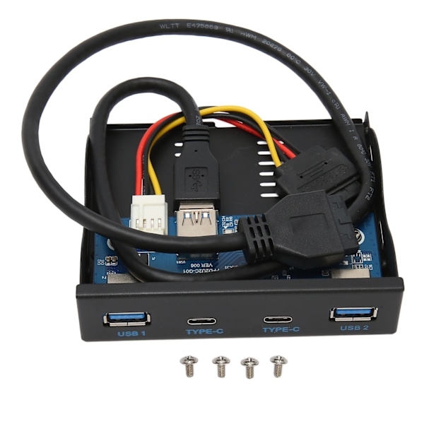USB 3.2 Frontpanel Hub 6 Porter 5Gbps Høyhastighets Plug and Play Stabil Front Floppy Diskettstasjon Panel for Stasjonær PC