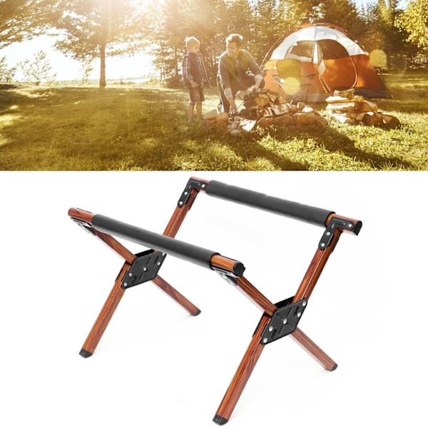 Foldbar Køleboks Stativramme Aluminium Legering Justerbar Foldbar Bærbar Udendørs Camping Isboks Stativ Holder Træ Korn Farve
