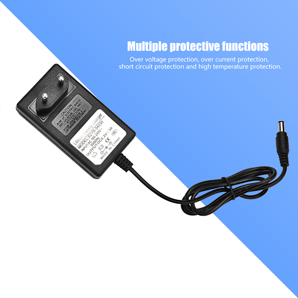 4.2V 3A Lithium Batterioplader Konstant Strøm Konstant Spænding Oplader (EU Stik) (100‑240V)