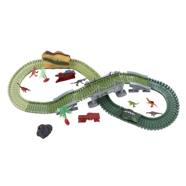 Sähköinen Dinosaurusten Autokilparata Leikkisetit Puzzle DIY Liitävät Palikat Lasten Vuoristorata Setti Leikki