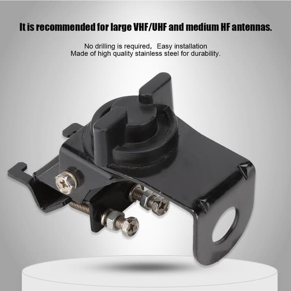 RB56 Sideclips i rustfrit stål til store VHF/UHF og medium HF bilradioantenner (sort)