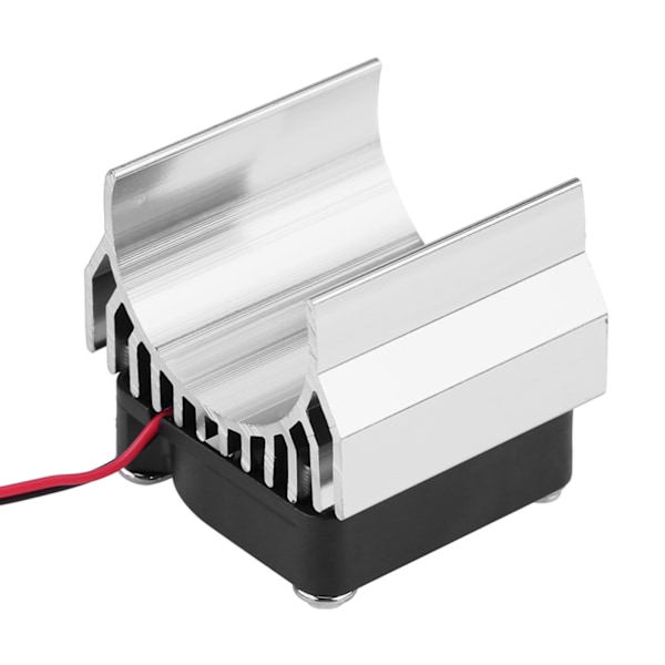 Køleplade med køleblæser til 1/10 skala elektrisk RC-bil 540 / 550 / 3650 motor (sølv)