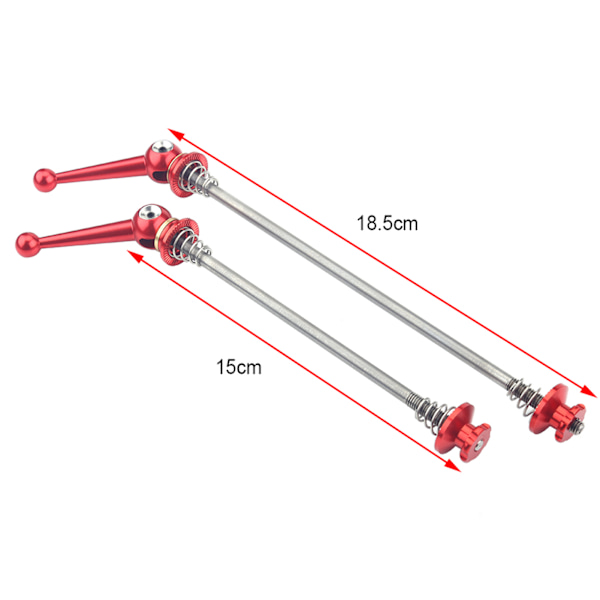 2 kpl Ultralight Titanium Alloy Quick Release -pyörän akselin korvaavat osat (Punainen)