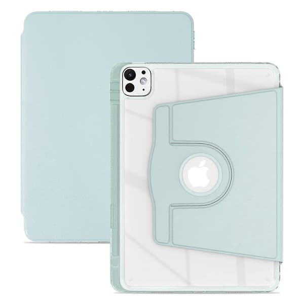 Etui til iPad Pro 13 (2024) PU Læder+Akryl+TPU Roterende Klar Tablet Beskyttelse Auto Vågn/Sov