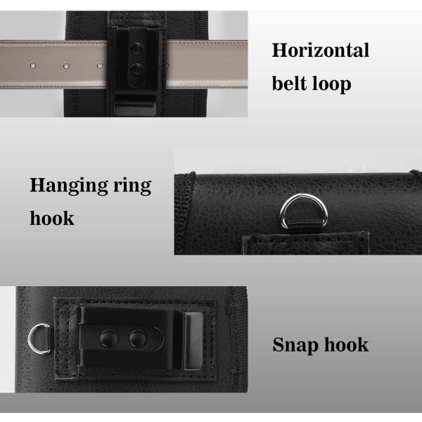 Svartmagnetisk stängning, för Samsung Z Flip 4 (2022), Z Flip 3 case Fodral Telefonhölster med bältesklämma hölster, metallklämma