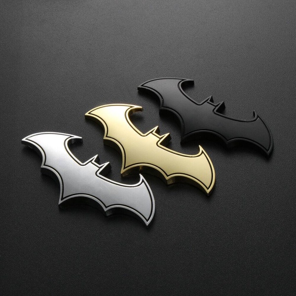 1X Chrome Metal Badge Emblem Batman 3D Car Tail Decal Logo Sticker Accessoarer (silver)