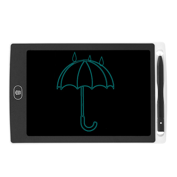 8,5 tums LCD-skrivplatta Barn Smart Graffiti Ritbord Monokrom Handskrift Vit