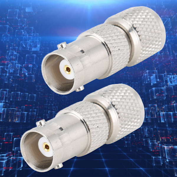2 stk. Koaksial Adapter Nikkelbelagt Messing Kontakt BNC Hun til mini UHF RF Konnektor