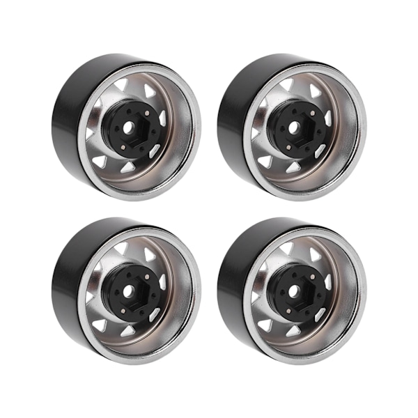4 st RC-bil Hjulnav 1.9 tum Slitstark Järn RC Crawler Hjulfälgar Navbyte för Axial Silver