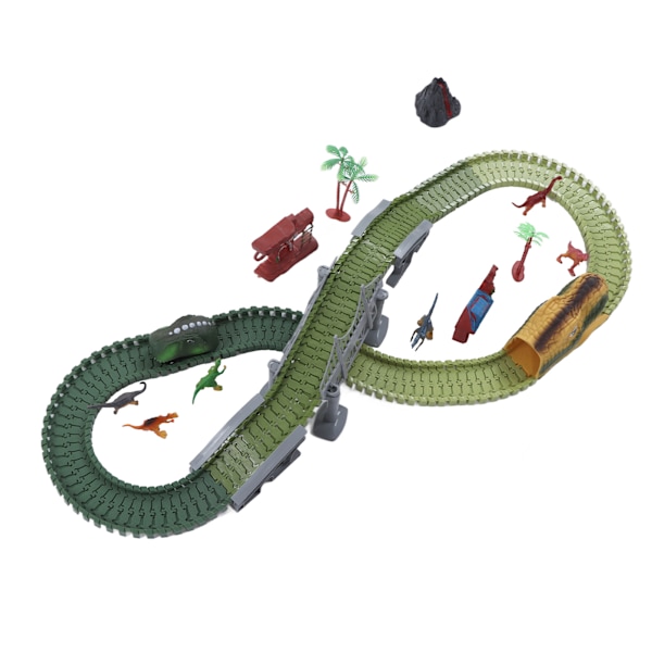 Sähköinen Dinosaurusten Autokilparata Leikkisetit Puzzle DIY Liitävät Palikat Lasten Vuoristorata Setti Leikki
