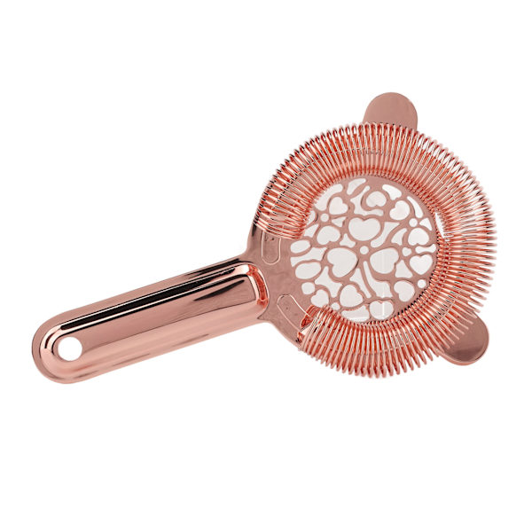 Cocktail sil i rostfritt stål, vacker blank sil för bartending, is, roséguld