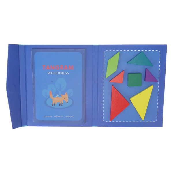 Tangram Toys Magnetisk bokklämma Design Pedagogisk geometrisk form Pussel Set för barn