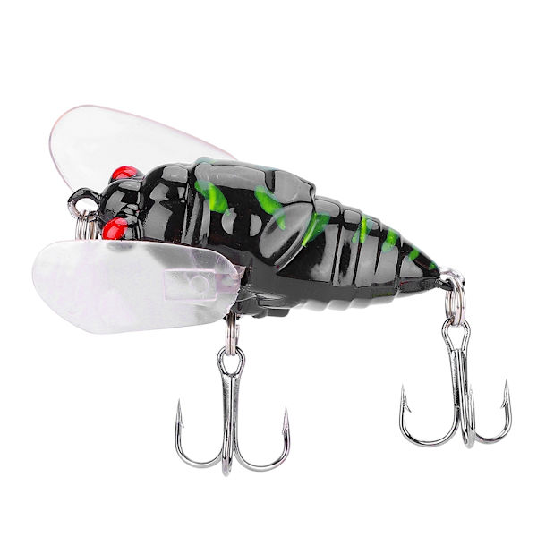 8 färger färgglad mjuk cikadaform 5cm/6g Simulering av fiskbeten Beten Fiskebete med krokar