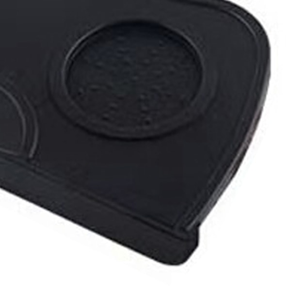 Kaffe Press Pad Mat i Mat Silikon, Luktfri Dobbel Rille Kaffe Tamper Mat for Hjem Cafe Svart M 17.5x12.5x0.6/6.9x4.9x0.24in