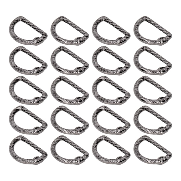 20 st Metall D-ringar Serpentin Stängd Mun Zinklegering D-ringar Spänne Enkel Montering Ouroboros D-ringar för DIY Väska