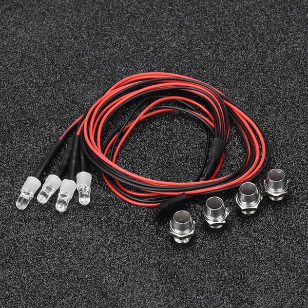 4 stk. 5 mm frontlykter RC-tilbehør LED-lys for modell driftbil (5# rødt lys)