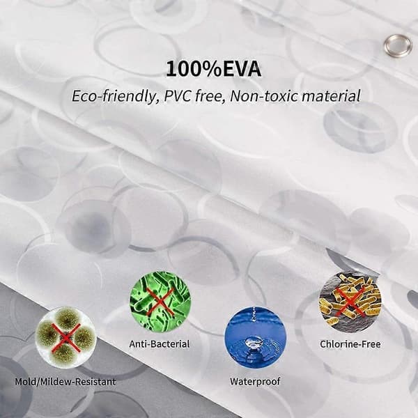 Mould Resistant 3D Clear Waterproof Shower Curtain
