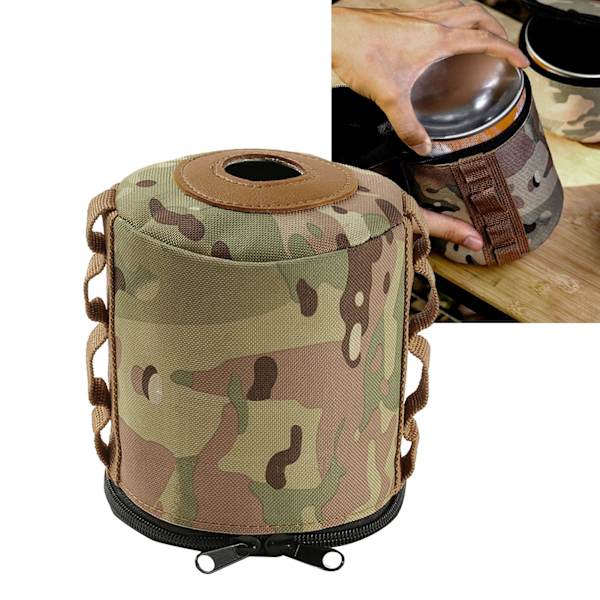 Mini gassbeholder beskyttende etui termisk isolasjon drivstoff sylinder oppbevaringspose for utendørs camping stor flat kanne
