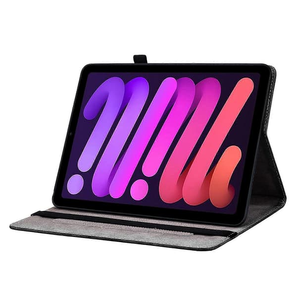 Leather Case with Printed Pattern and Stand for iPad mini (2024)/(2021) with Card Slots