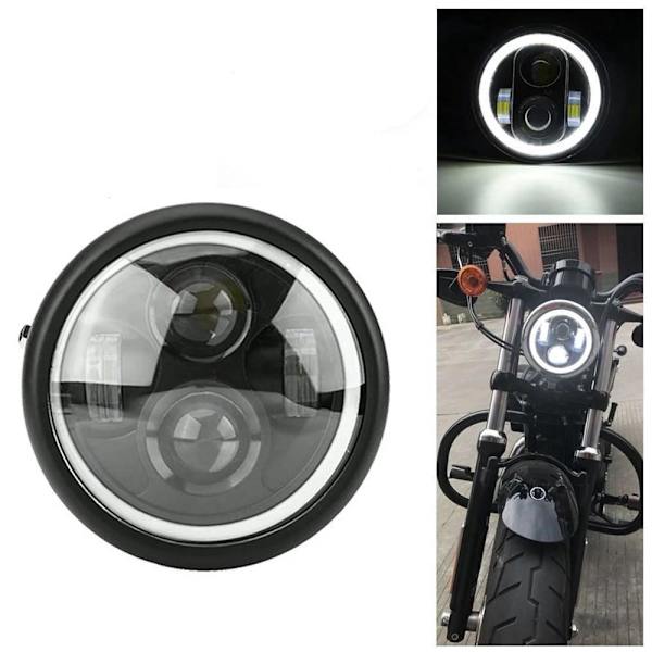 Pyöreä 6,5 tuuman LED-moottoripyörän etuvalo, 12V moottoripyörän etuvalon lamppu Spottivalo Sportster Cafe Racer Bobberille