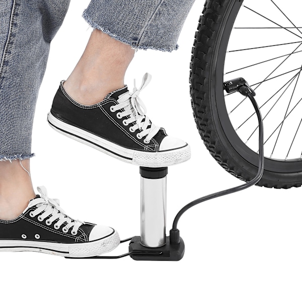 Mini Bike Pump Bärbar Cykel Motorcykel Fotpumpar Aluminiumlegering (silver)
