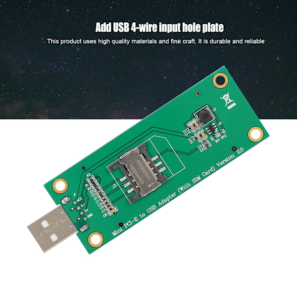 Mini PCI-E til USB Riser-kort til WWAN Test Adapterkort 3G/4G Modul Med SIM-kort