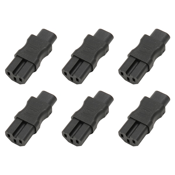 6 stk. IEC320 C8 til IEC320 C15 Strømadapter IEC320 Han C8 til Hun C15 Strømstikadapter til PDU Chassis UPS Stikkontakt