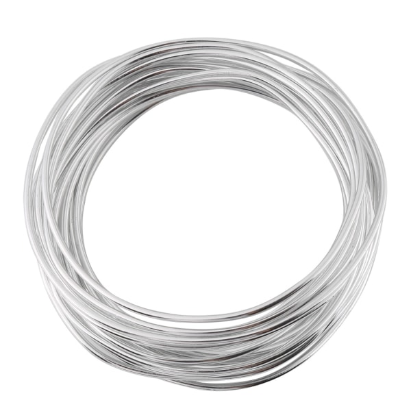 5 meter / rull 2 ​​mm rund oksidasjonsaluminiumstråd DIY-tilbehør for smykkefremstilling (sølv)