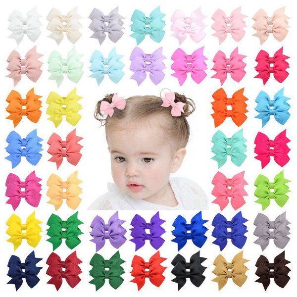 40 stykker mini sløyfe-hårspenner - tilfeldig farge, barnehårspenner, små hårspenner for babyer, jenter, barn og kvinner