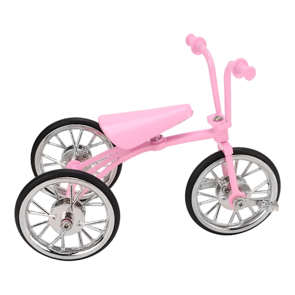 Pink Look Legetøjs Trehjulet Cykel Model Simuleret Design Trehjulet Cykel Ornament Slidstærk Legering DIY Legetøjs Trehjulet Cykel Ornament til Samling