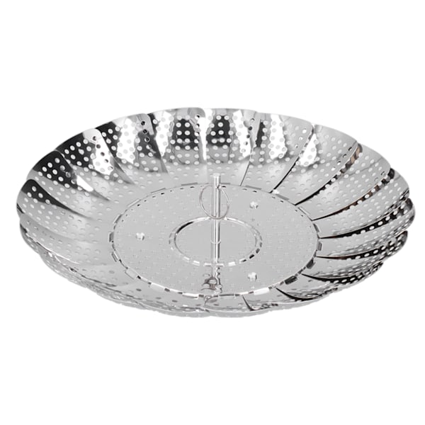 Rustfritt stål dampkurv 28 cm diameter sammenleggbar dampstativ for hjemmet