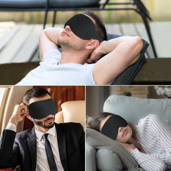 100% Mørklæggende Søvnmaske til Mænd & Kvinder, Nul Tryk Søvn 3D Ergonomisk Design, Ultra Blød & Behagelig til Søvn