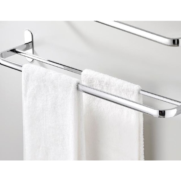 Dobbelt håndklædestang, 40 cm SUS304 vægmonteret håndklædestativ til badeværelse, poleret rustfrit stål 2 stænger vægmonteret håndklædestativ, håndklædestativ til badeværelse