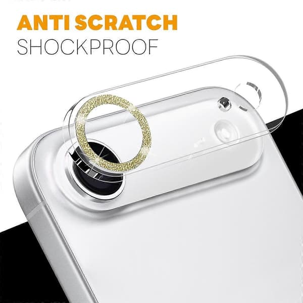 NORTHJO Lens Protector for iPhone 17 Air Camera, Glitter Bling Circles, Tempered Glass, HD Clear 3D Full