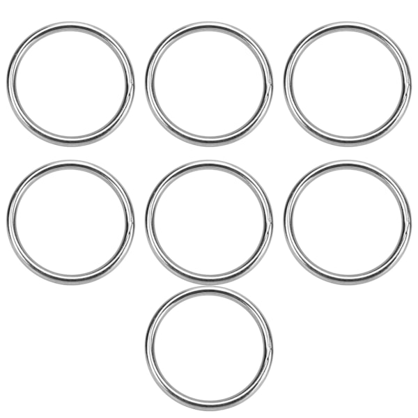 7 Pcs Metal O Ring Waterproof Rustproof 304 Stainless Steel Strong Load Bearing Seamless Welded Round O Ring 8x80mm