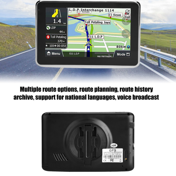 Universal 5-tommers berøringsskjerm Bilnavigator GPS-navigasjon DDR256M 8G MP3 FM Europa Kart Q5 1