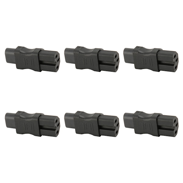 6 stk. IEC320 C8 til IEC320 C15 Strømadapter IEC320 Han C8 til Hun C15 Strømstikadapter til PDU Chassis UPS Stikkontakt