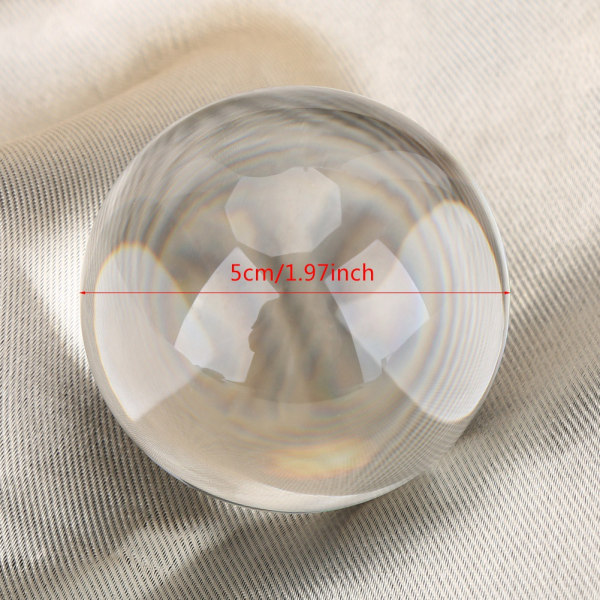 Transparent kvartskristallkula med trästativ - heminredning (1 st, 50 MM)